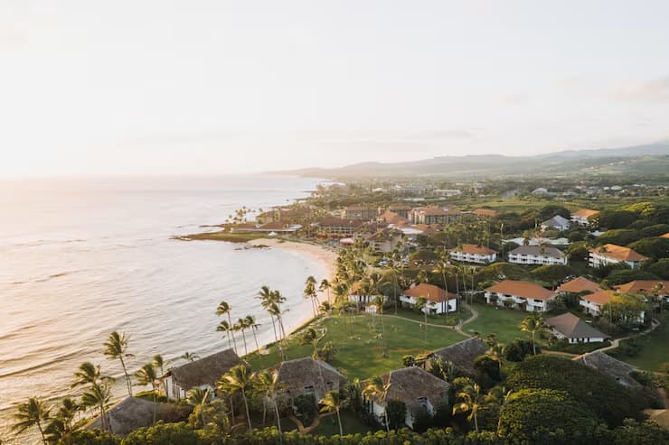 Aerial view of the resort grounds